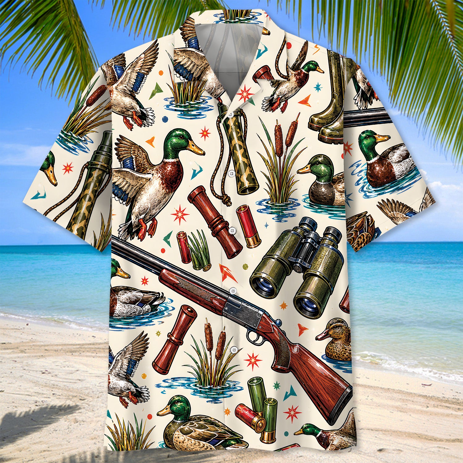 Mallard Duck Vintage Art Colorful Hawaiian Shirt