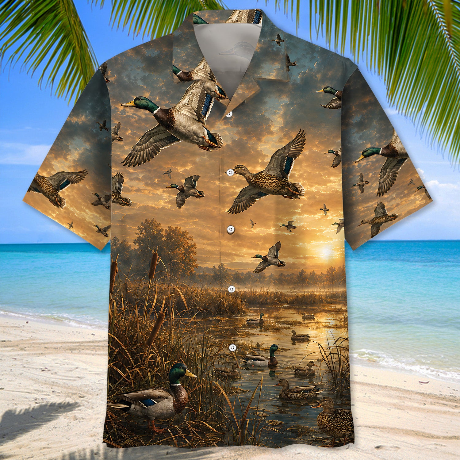 Duck Hunting Nature Hawaiian Shirt