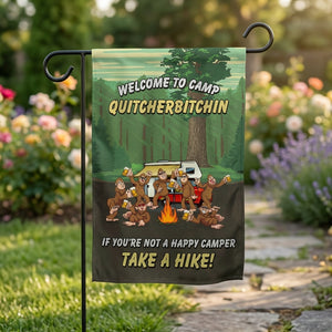 Camping Bigfoot Welcome To Camp Flag Decor