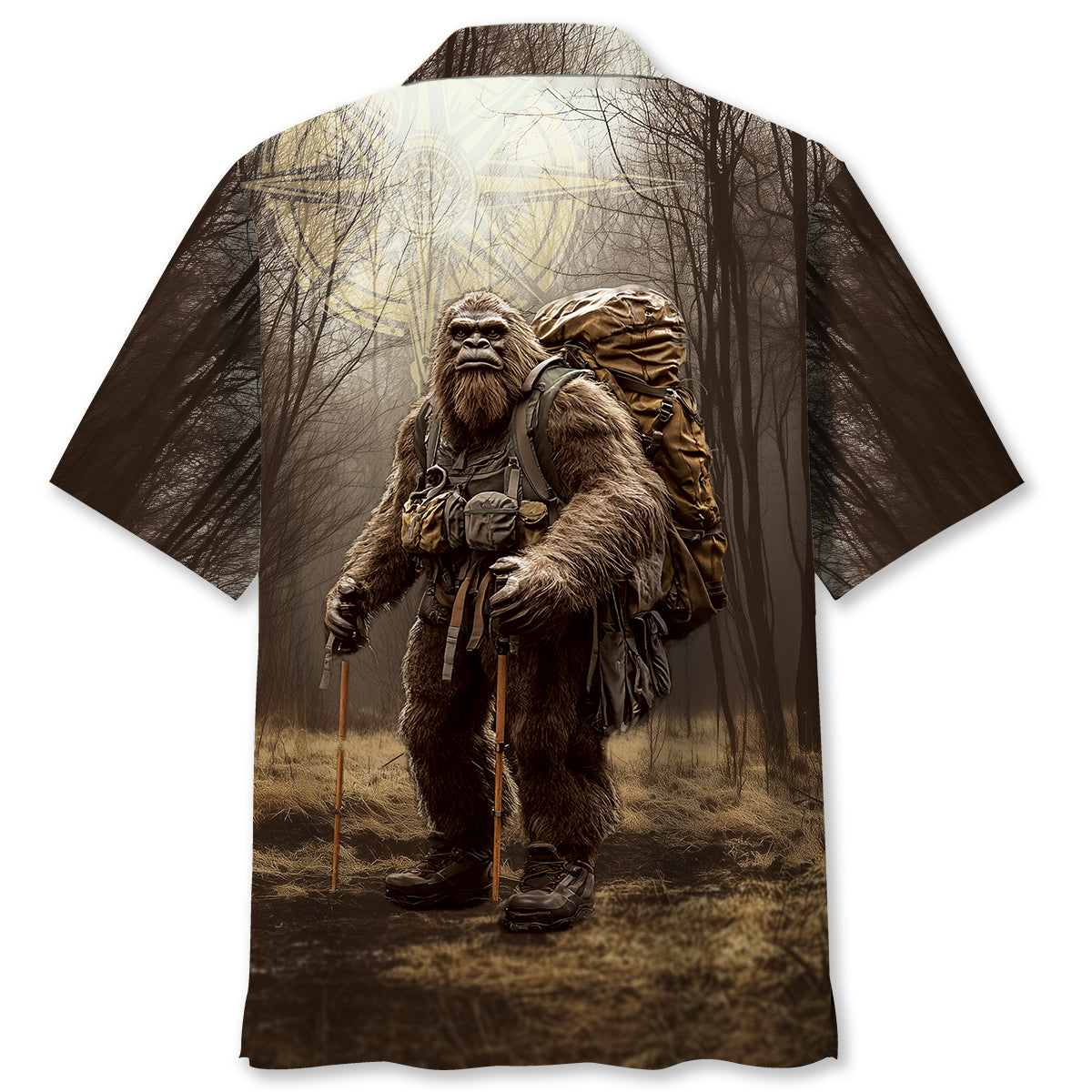 Bigfoot Camping In The Wild Hawaiian Shirt
