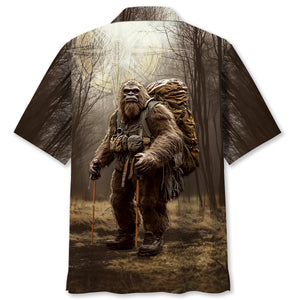 Bigfoot Camping In The Wild Hawaiian Shirt