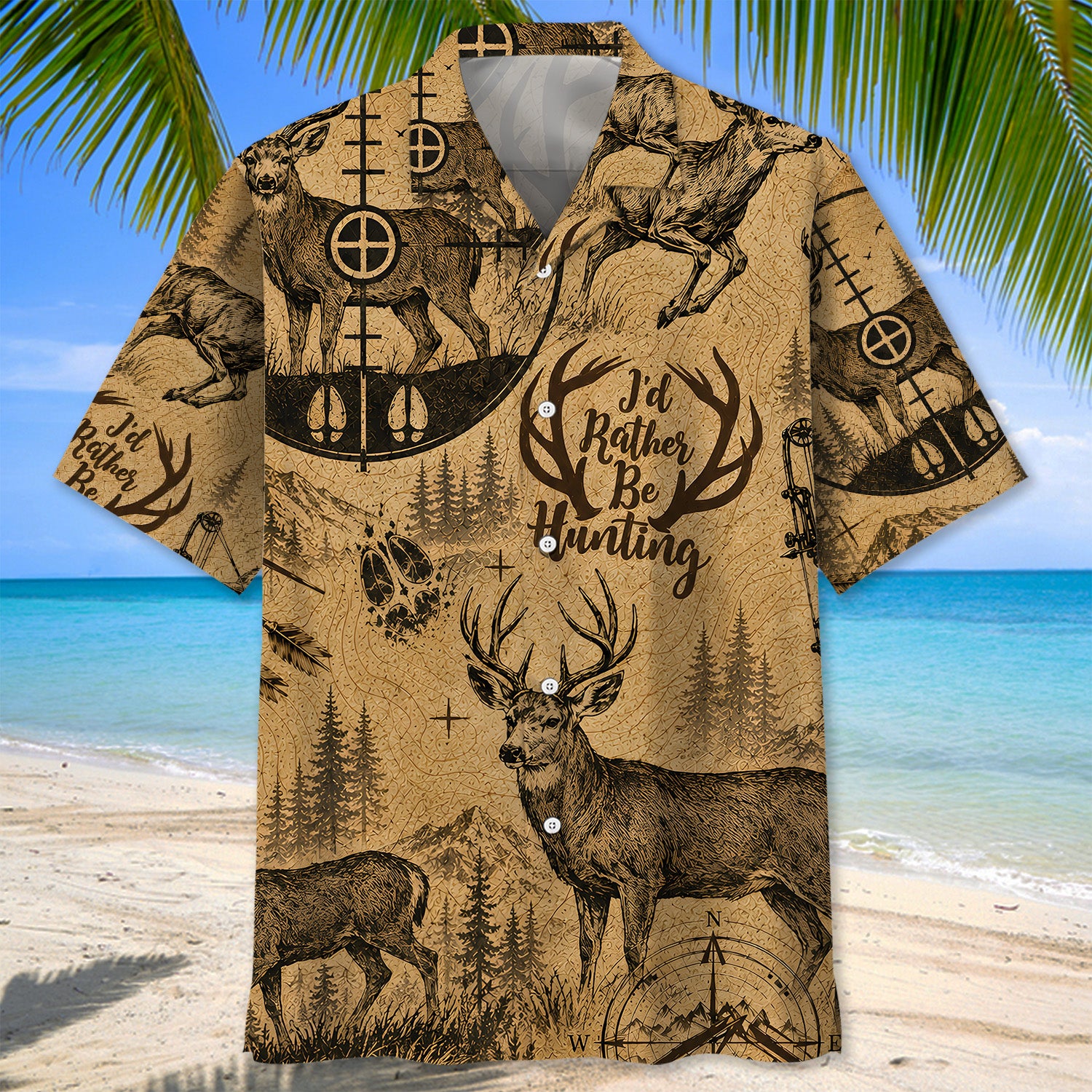 Mule Deer I'd Rather be Hunting Hawaiian Shirt