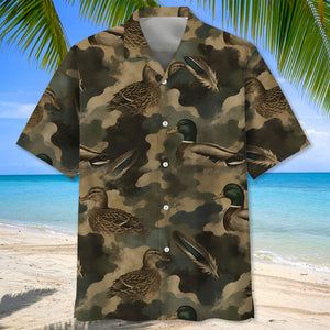 Duck Camouflage Graphic Pattern Hawaiian Shirt