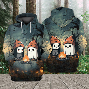 Cute Ghost Camping Crew All Over Print Shirt