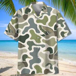 Mallard Ducks Camouflage Hunting Funny Pattern Hawaiian Shirt