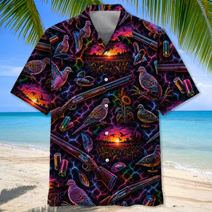 Midnight Dove Hunting Neon Hawaiian Shirt