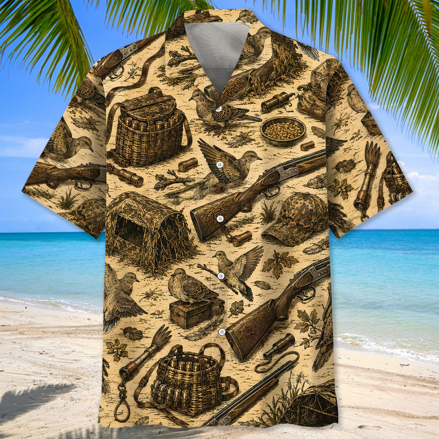 Vintage Dove Hunting Hawaiian Shirt