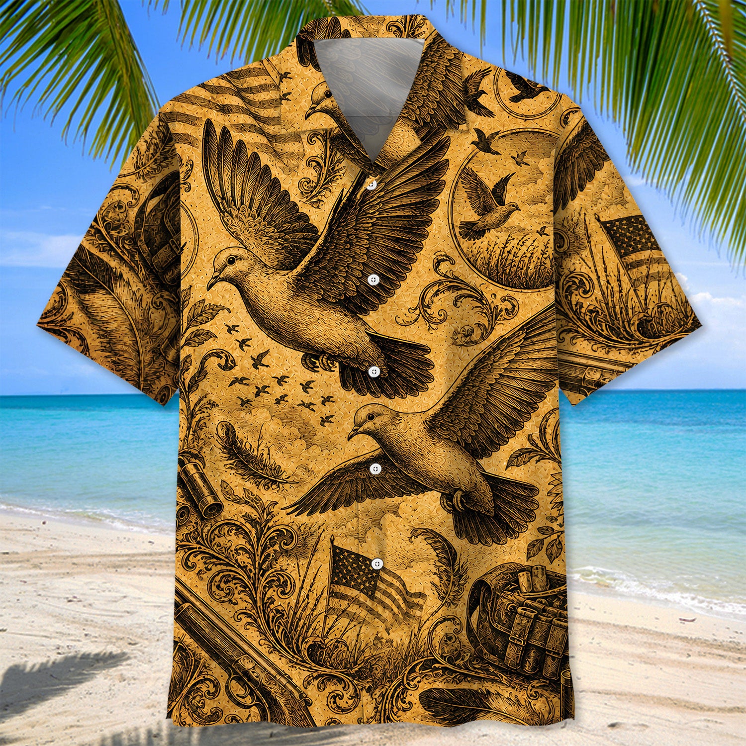 Dove Hunting Legend Vintage Art Hawaiian Shirt