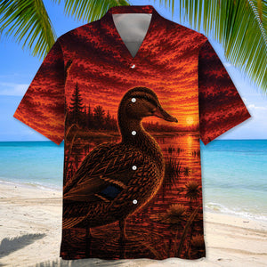 Duck Hunting Burnt Sky Hawaiian Shirt