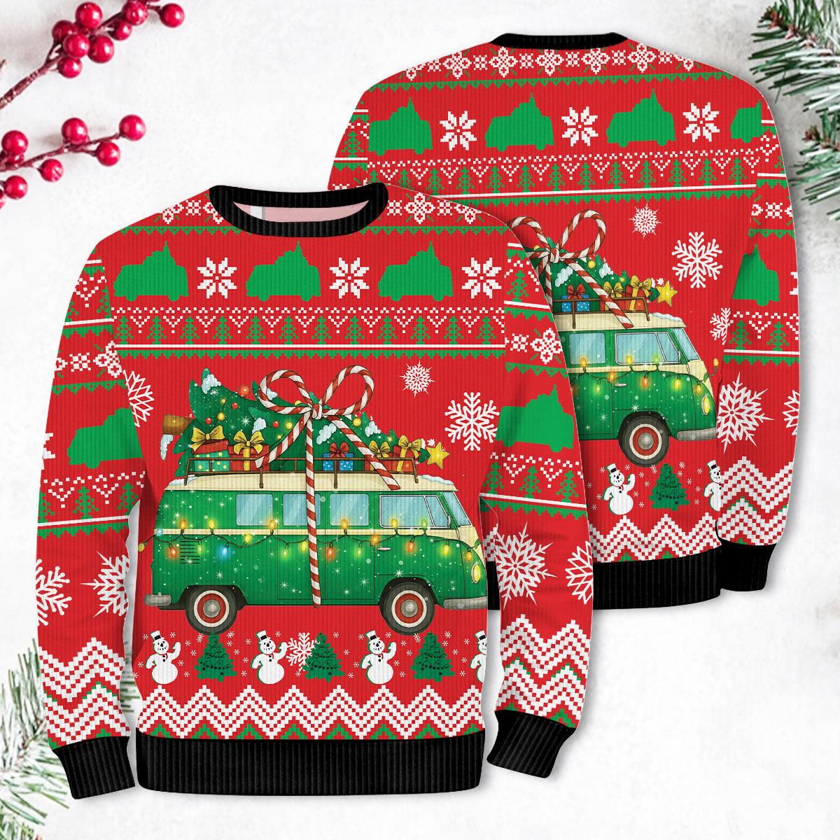 Christmas Camper Vans Ugly Sweater