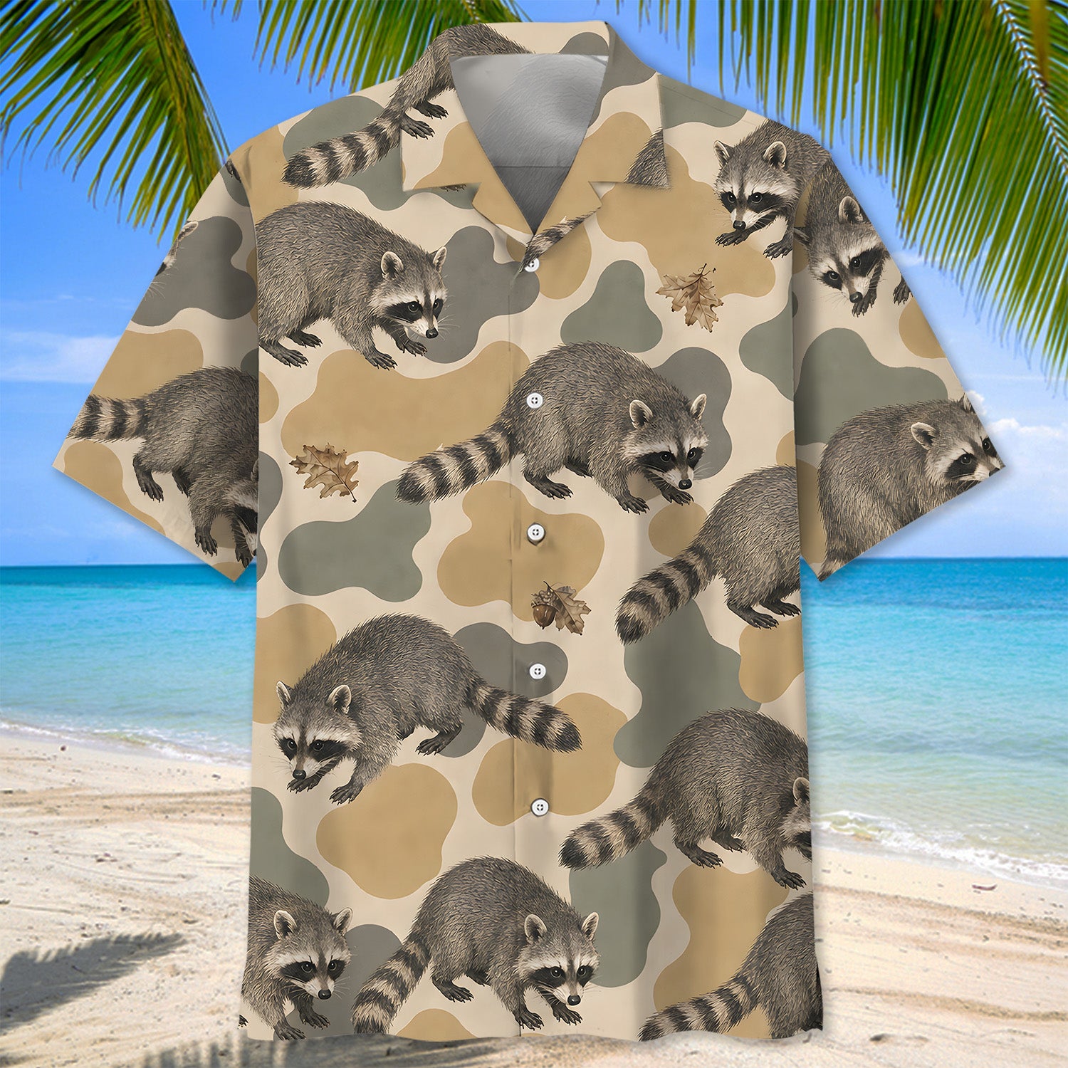 Raccoon Camouflage Hawaiian Shirt