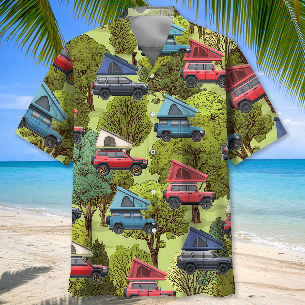 Funny Pop-Up Camper Car Hawaiian Shirt