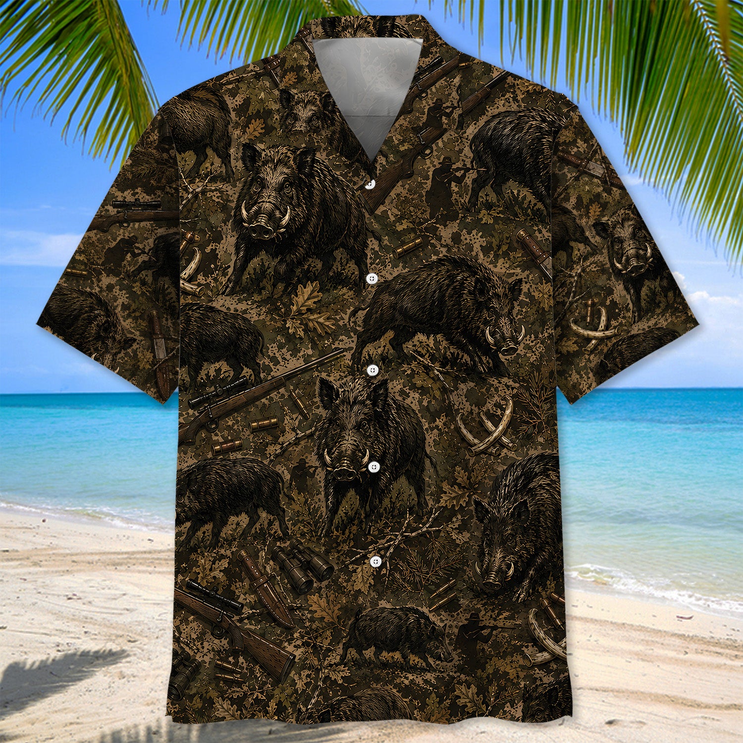 Vintage Hog Hunting Hawaiian Shirt