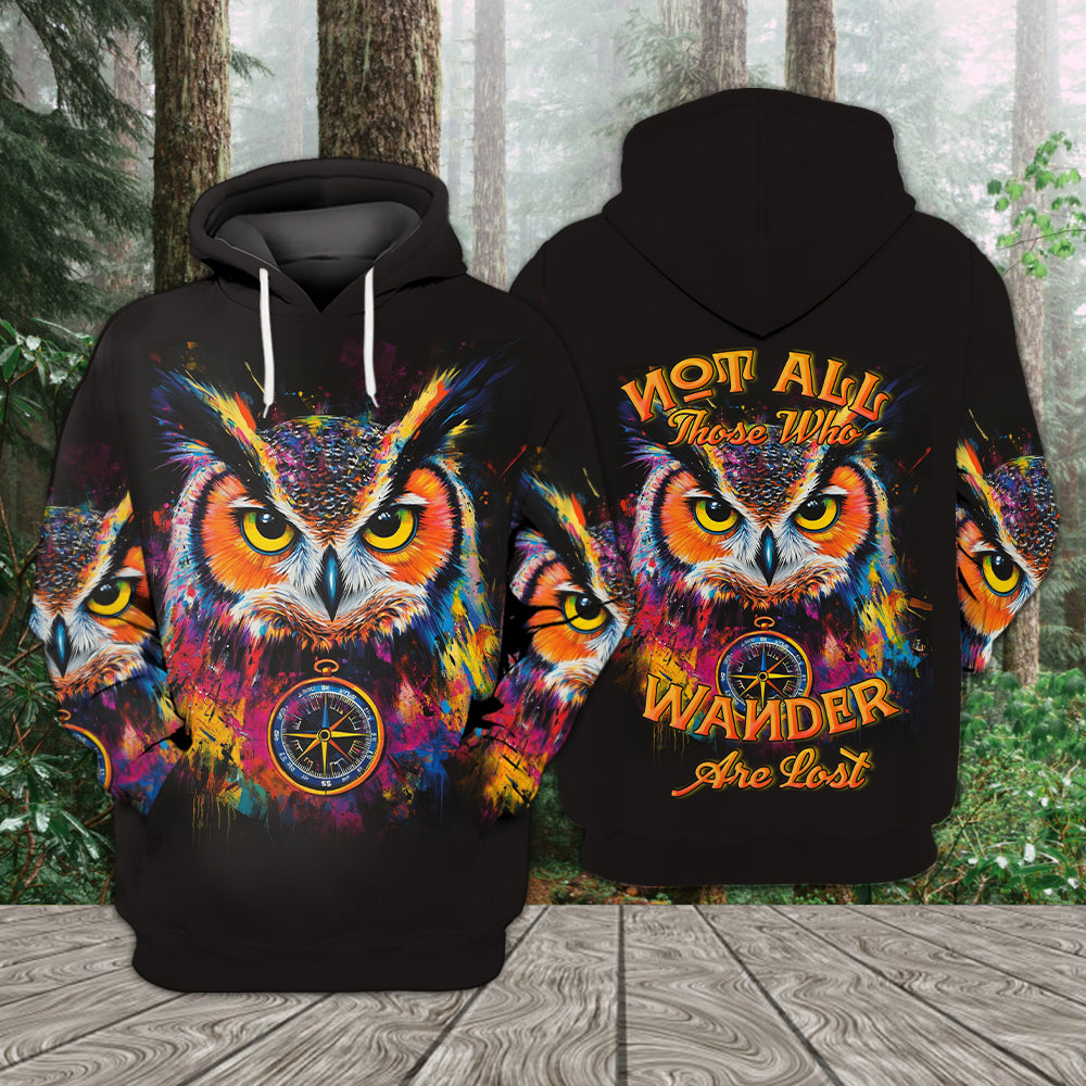 Not All Who Wander Are Lost Owl All Over Print Shirt