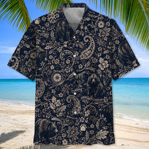 Midnight Bear Hunting Paisley Hawaiian Shirt