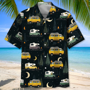 Night Forest Class B Motorhome Hawaiian Shirt