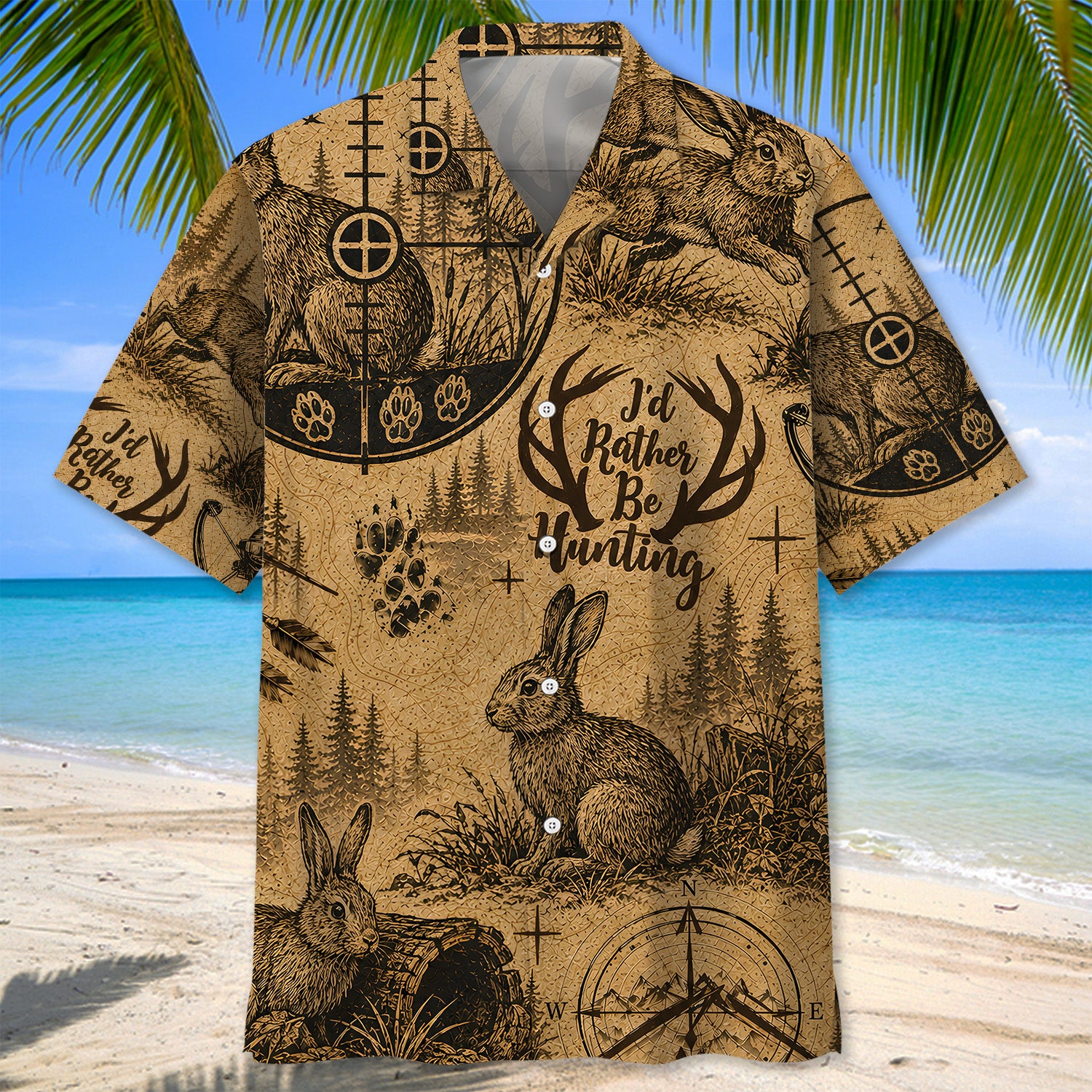 Rabbit I'd Rather be Hunting Hawaiian Shirt