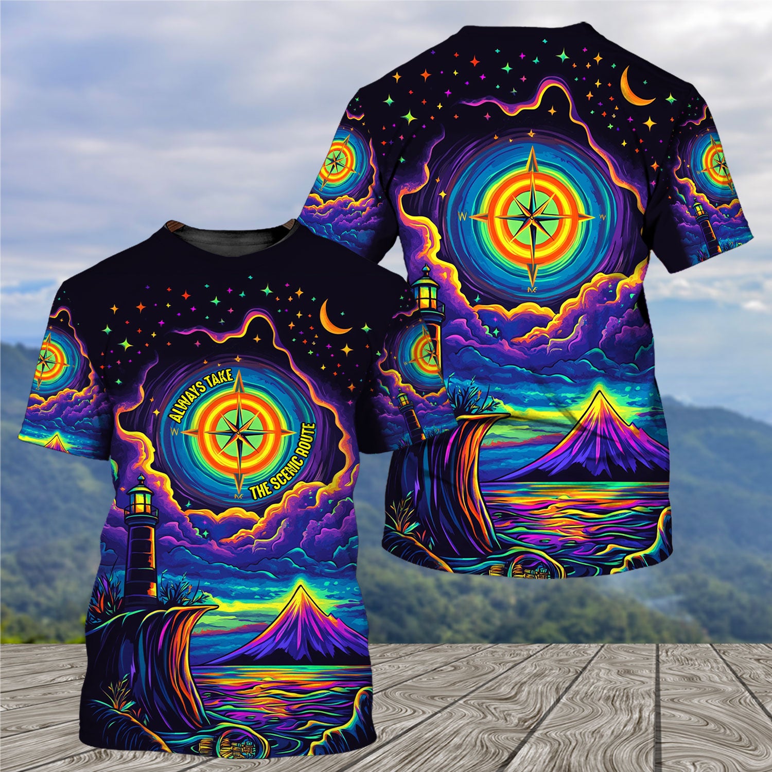 Always Take The Scenic Route All Over Print Shirt