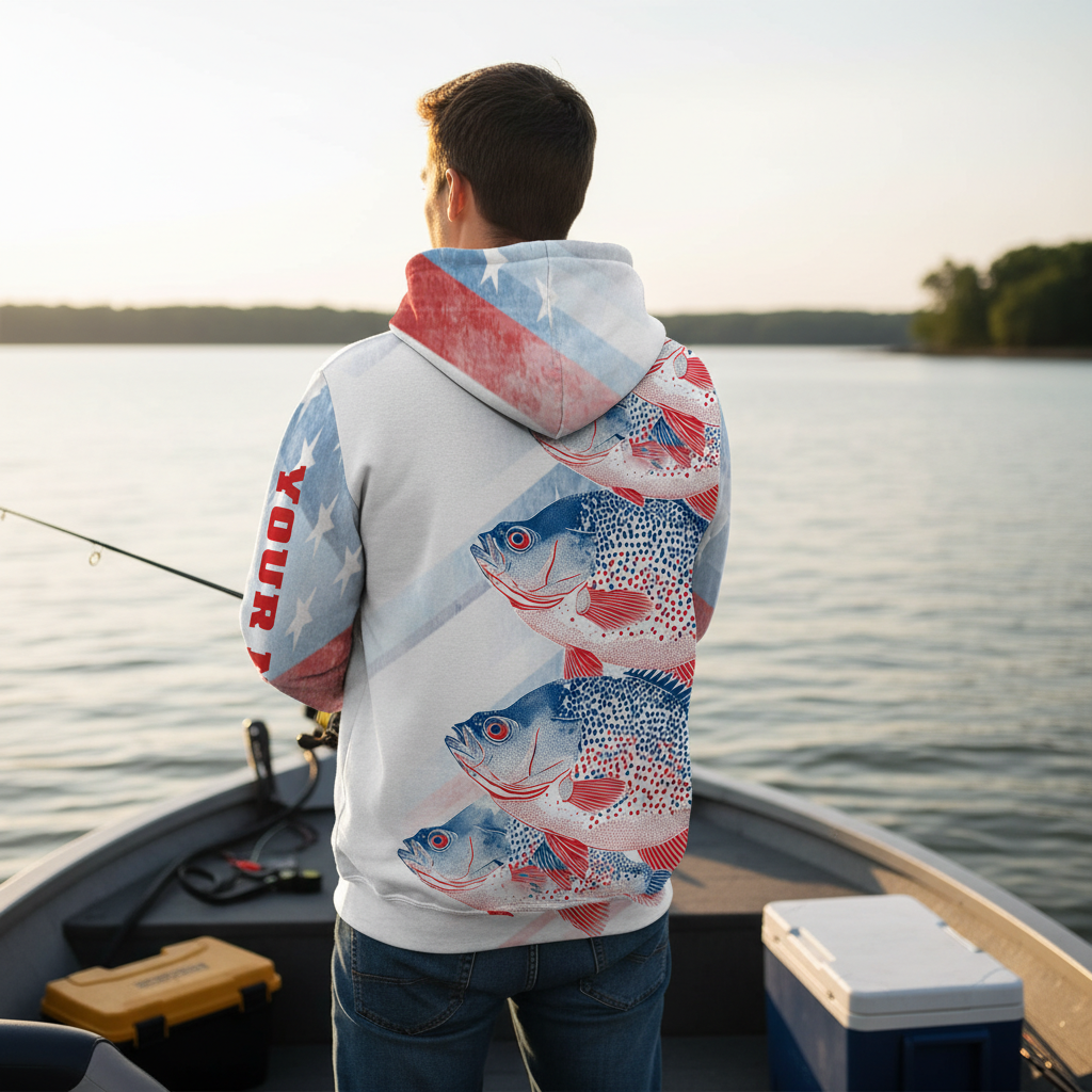 Custom Name Crappie Fish America All Over Print Shirt
