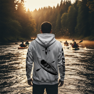 Custom Name Kayaking Black And White All Over Print Shirt