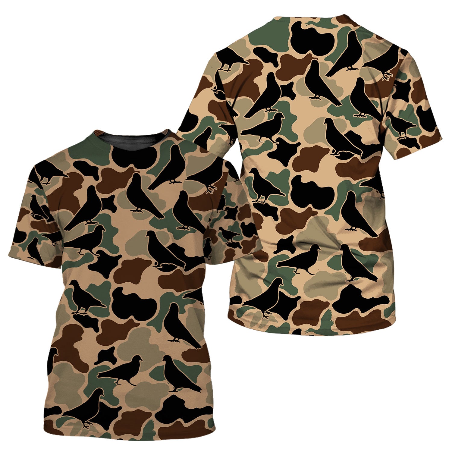 Dove Bird Camouflage Pattern All Over Print Shirt