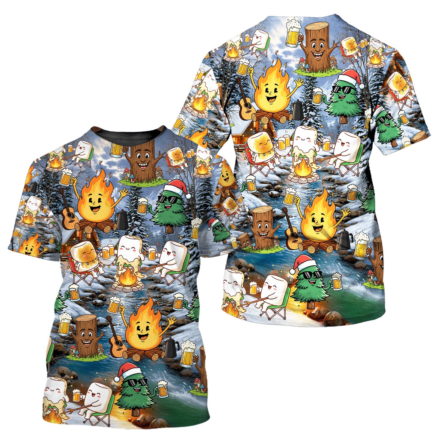 Camping Drinking Beer Party All Over Print Shirt