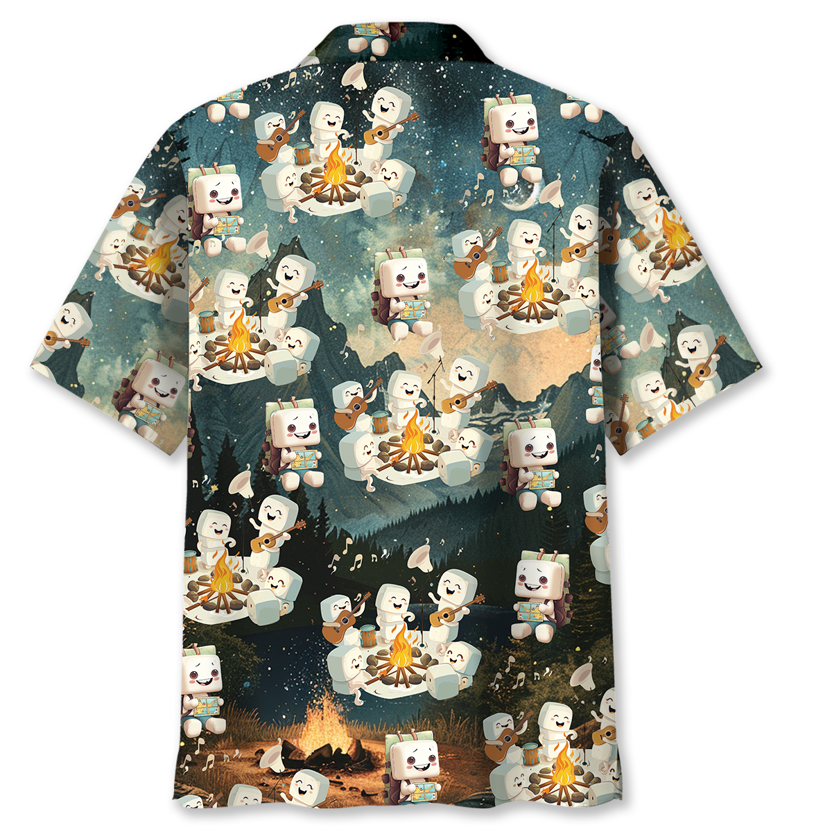Cute Marshmallow Camping Hawaiian Shirt