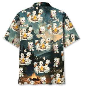 Cute Marshmallow Camping Hawaiian Shirt