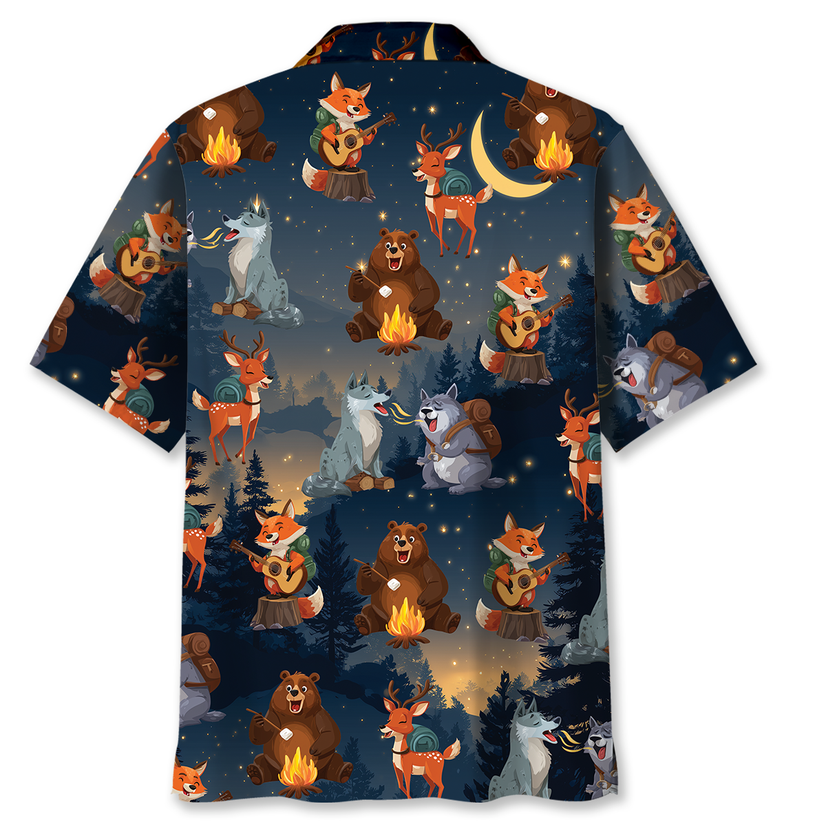 Funny Camping Animals Hawaiian Shirt