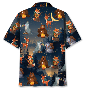 Funny Camping Animals Hawaiian Shirt