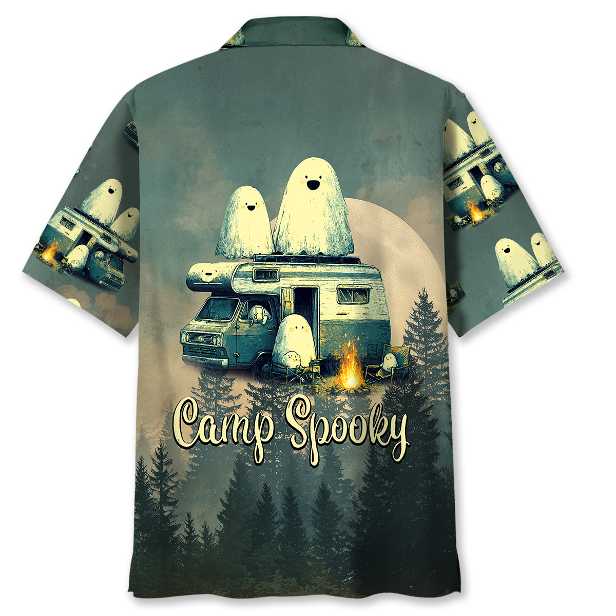 Ghostly Campfire Adventure Hawaiian Shirt