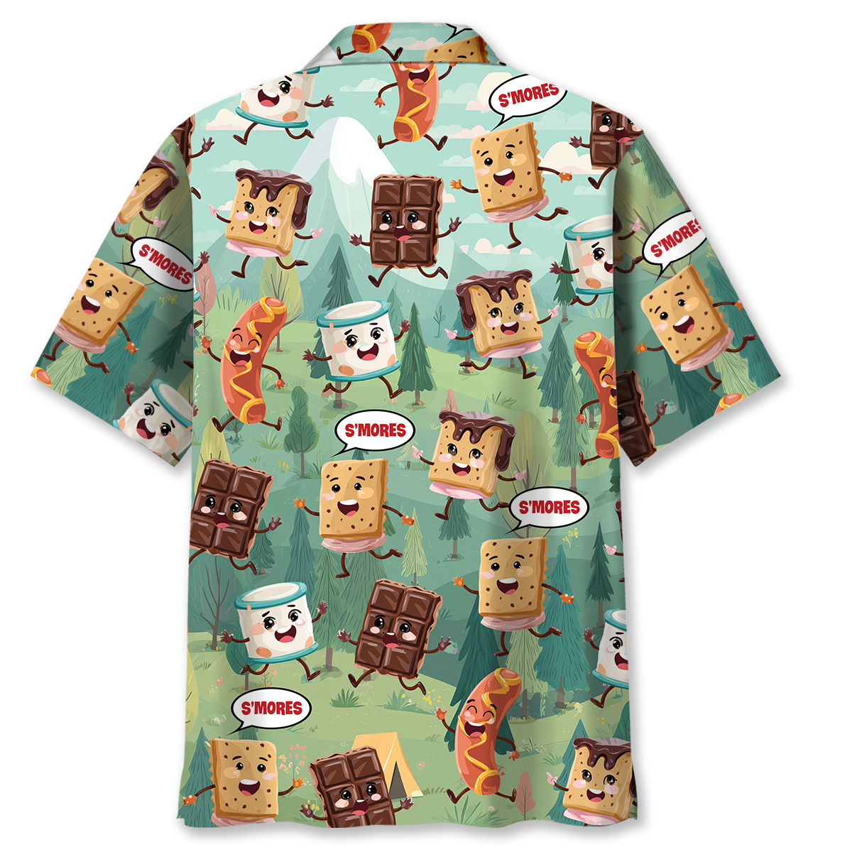 Stay Toasty – S’mores Chocolate Camping Hawaiian Shirt