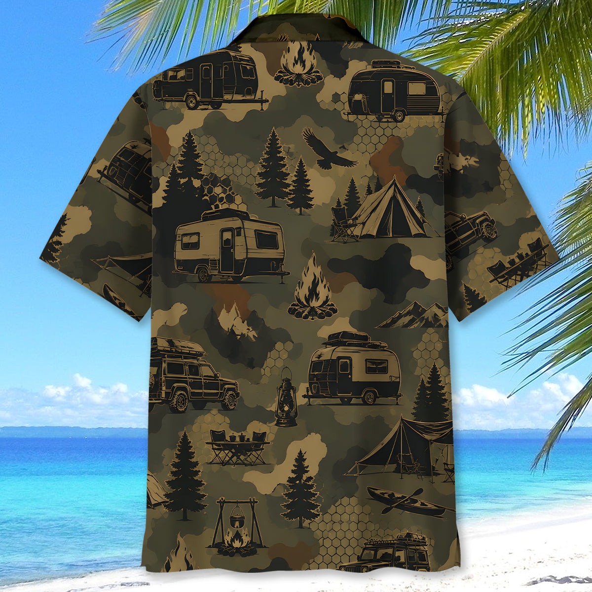Camp Life Camping Camouflage Hawaiian Shirt