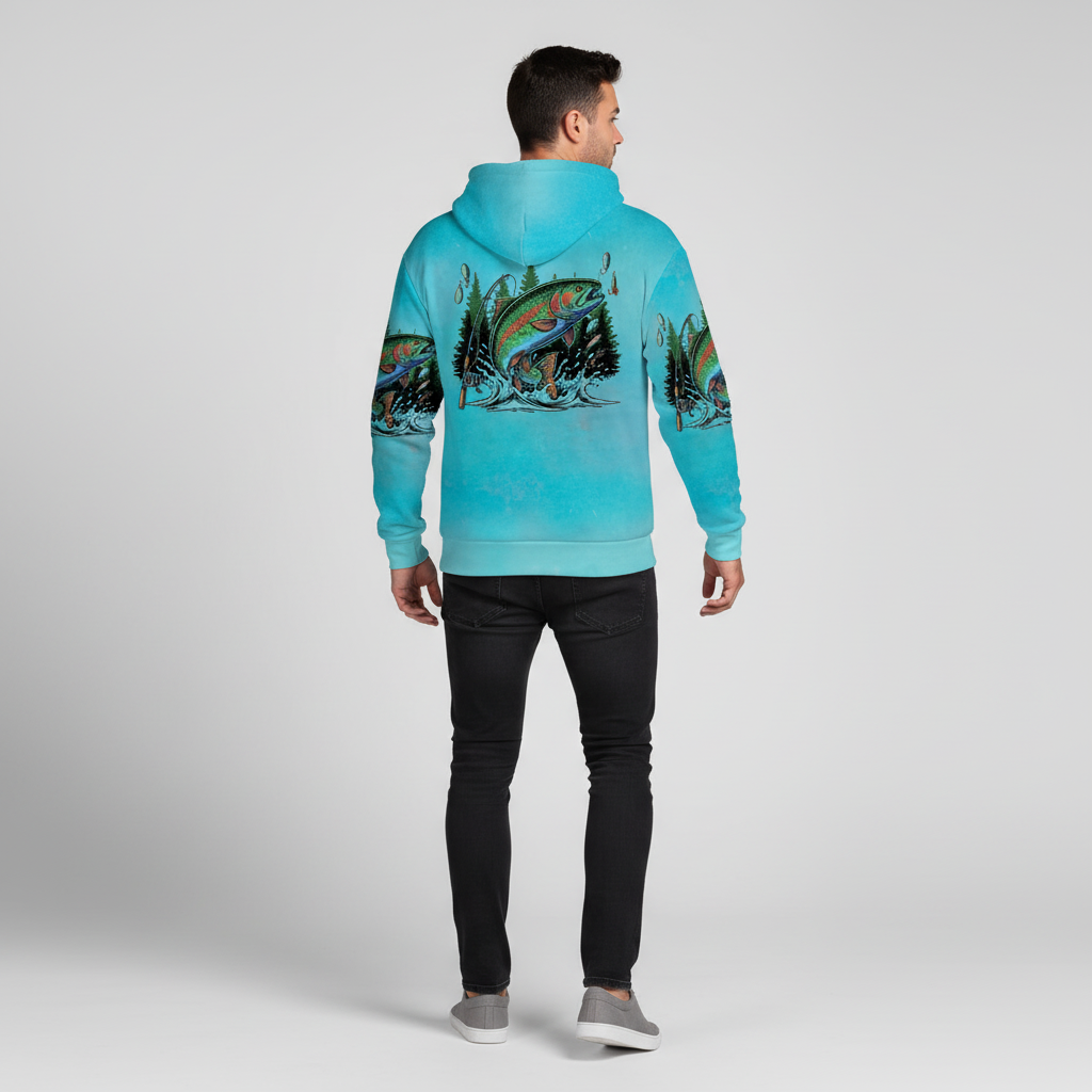 Fish Around And Find Trout Retro Graphic All Over Print Shirt