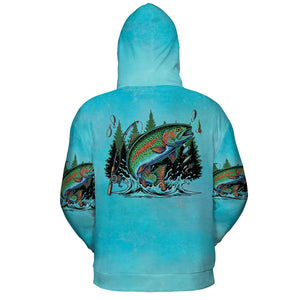 Fish Around And Find Trout Retro Graphic All Over Print Shirt