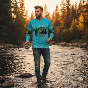 Fish Around And Find Trout Retro Graphic All Over Print Shirt