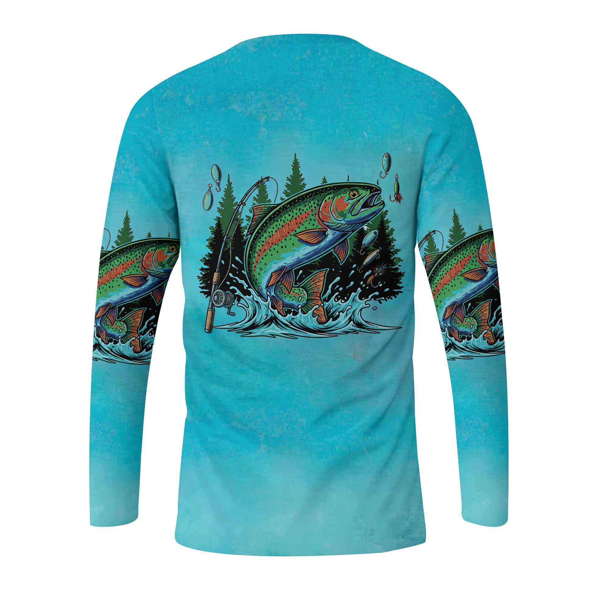 Fish Around And Find Trout Retro Graphic All Over Print Shirt