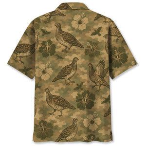 Grouse Hibiscus Camouflage Hawaiian Shirt