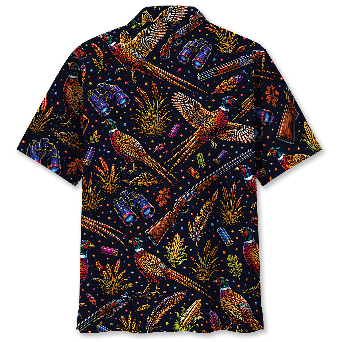 Pheasant Hunting Graphic Pattern Hawaiian Shirt