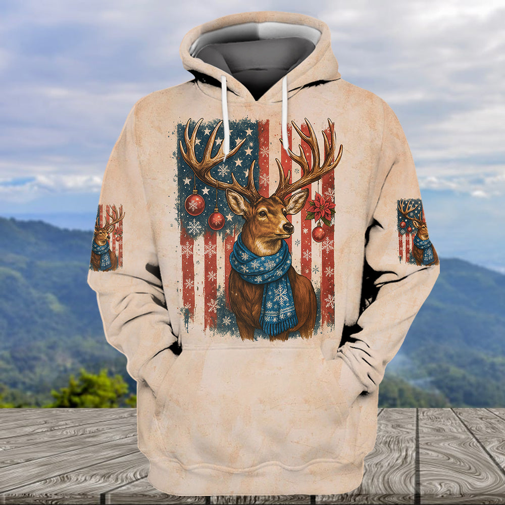Funny Deer Christmas The Closer I Get To Nature All Over Print Shirt