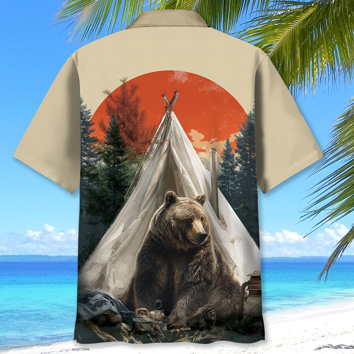 Wild Bear Campfire Hawaiian Shirt