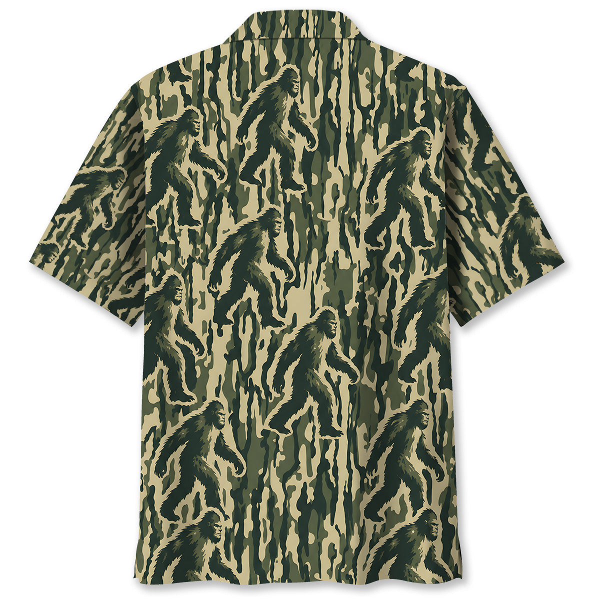Bigfoot Stripe Camouflage Hawaiian Shirt