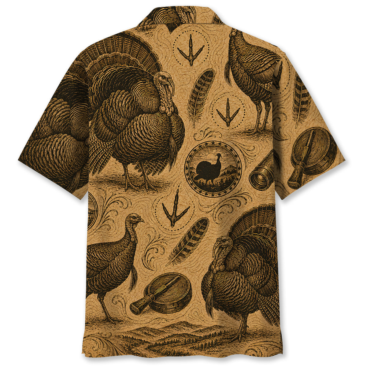Turkey Hunting Vintage Artwork Hawaiian Shirt