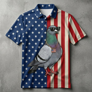 Pigeon Patriot Men Polo Shirt