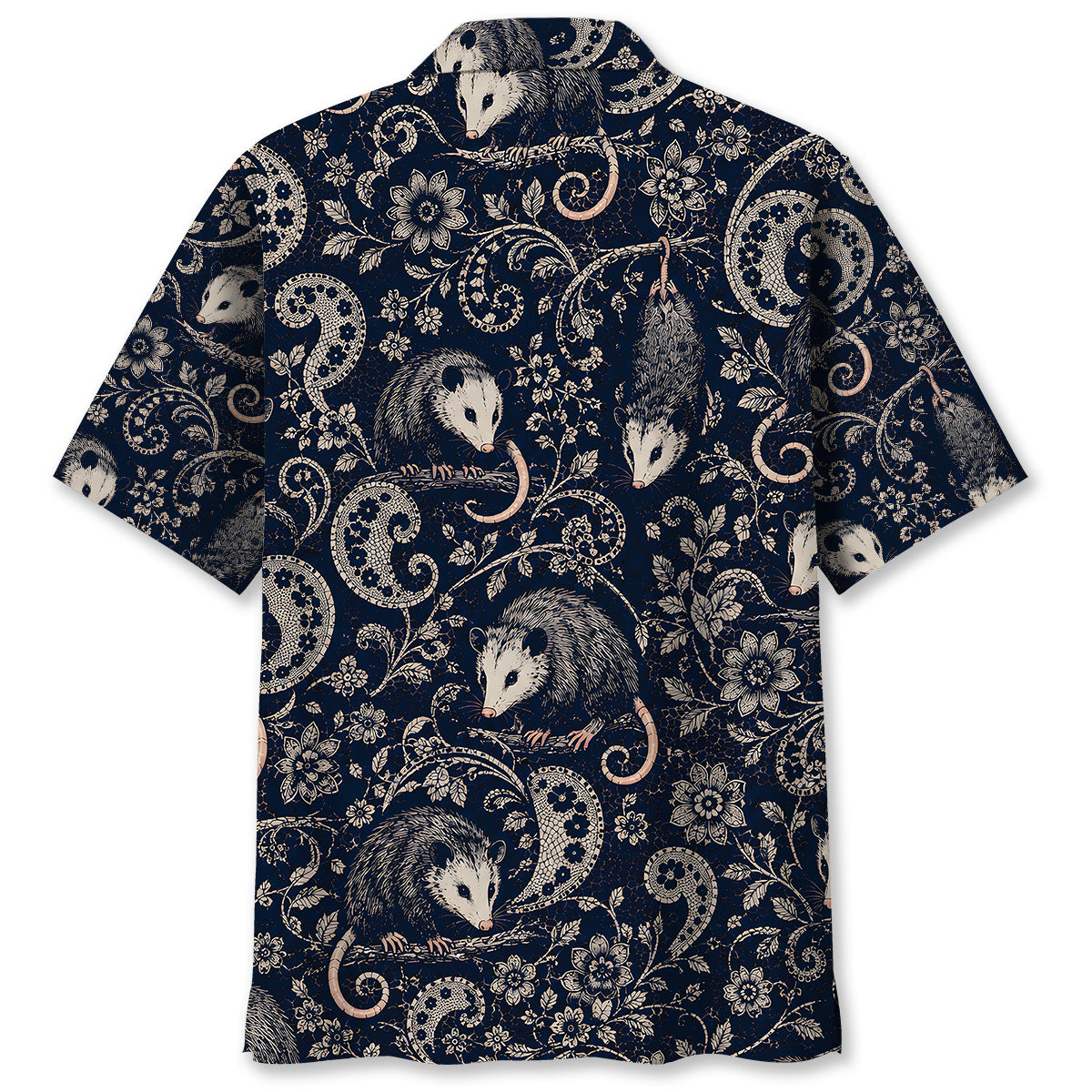 Midnight Opossum Paisley Hawaiian Shirt