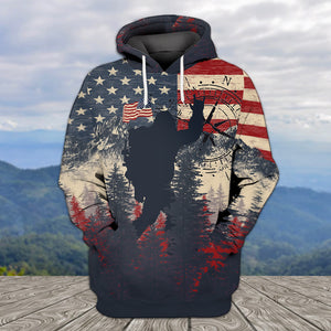 Vintage Patriotic Bigfoot Not All Who Wander All Over Print Shirt