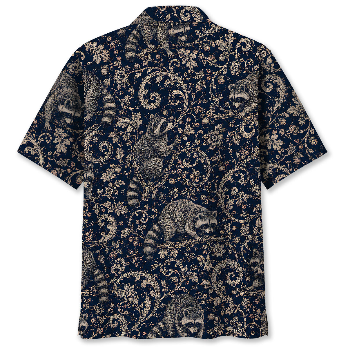 Midnight Raccoon Paisley Hawaiian Shirt