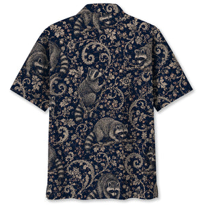 Midnight Raccoon Paisley Hawaiian Shirt