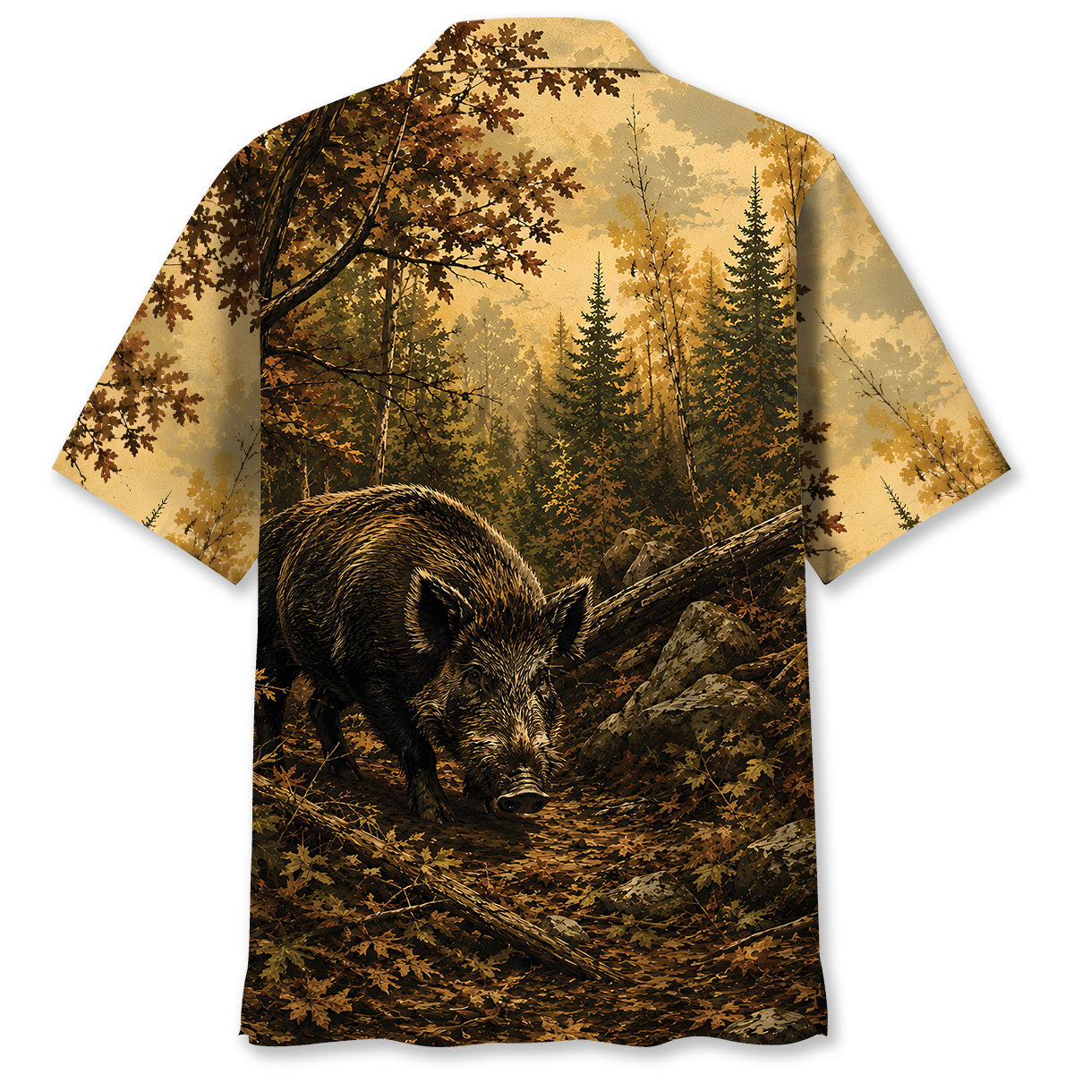 Feral Pig Fall Forest Hawaiian Shirt
