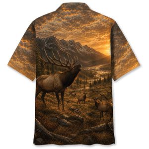 Elk Hunting Nature Hawaiian Shirt